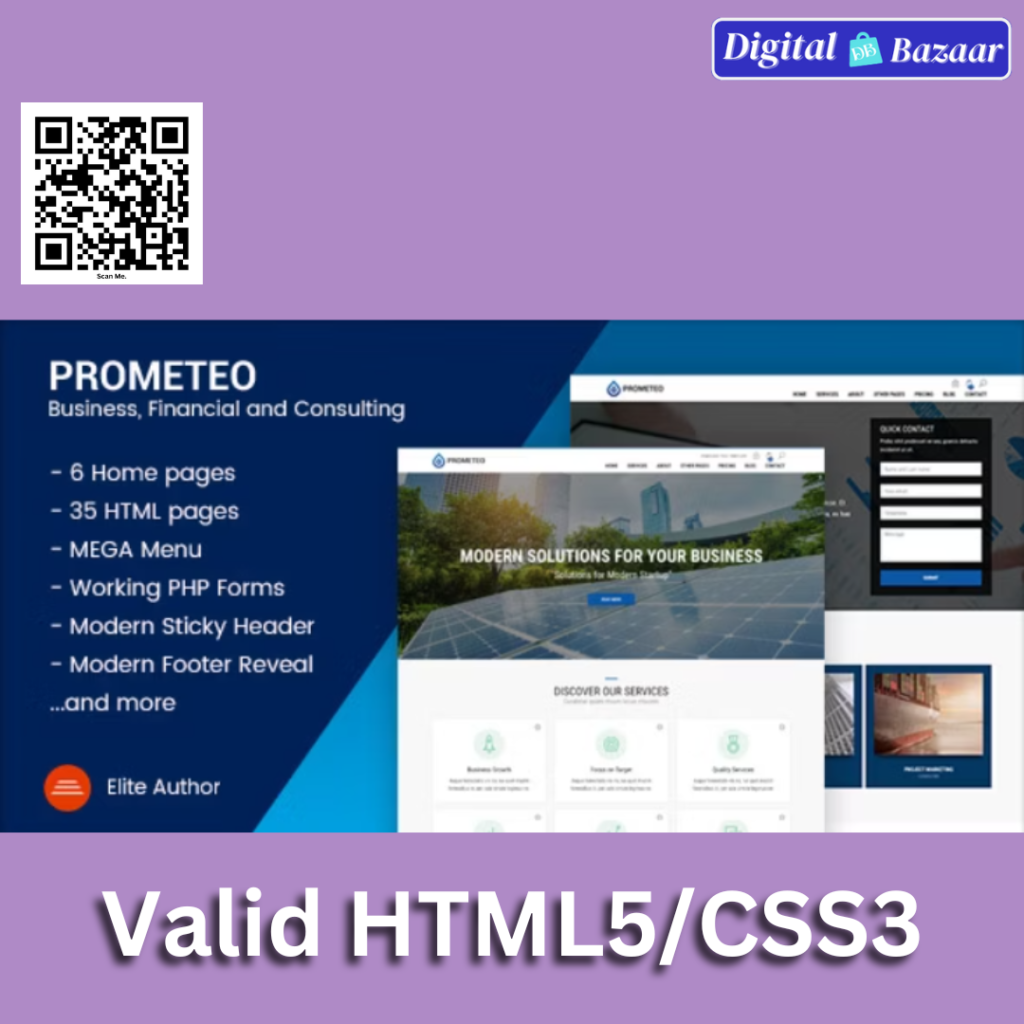 Prometeo – Business and Financial Site HTML Template