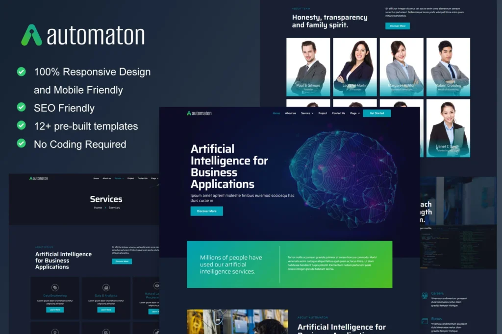 Automaton – Artificial Intelligence Technology Services El…or Template Kit