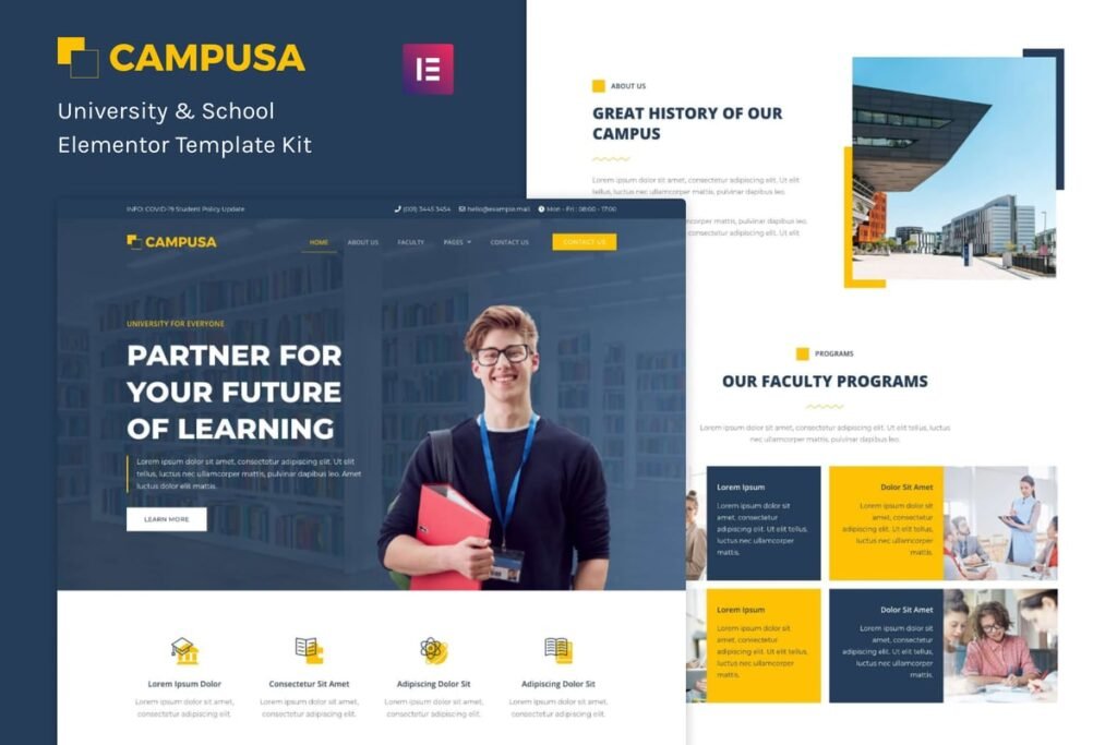 Campusa – University School Elementor Template Kit