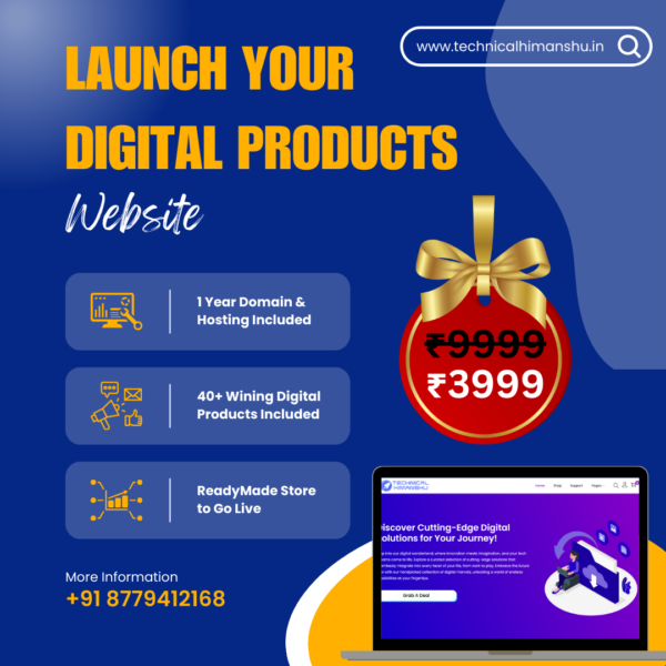 Digital Product Store with 1 Year Domain & Hosting