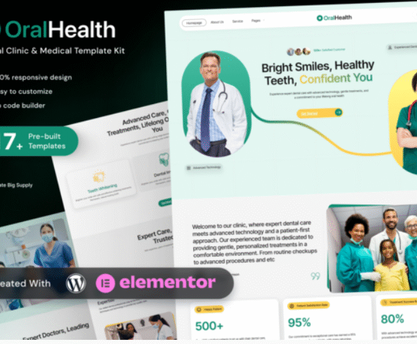 OralHealth – Dental Clinic & Medical Elementor Template Kit