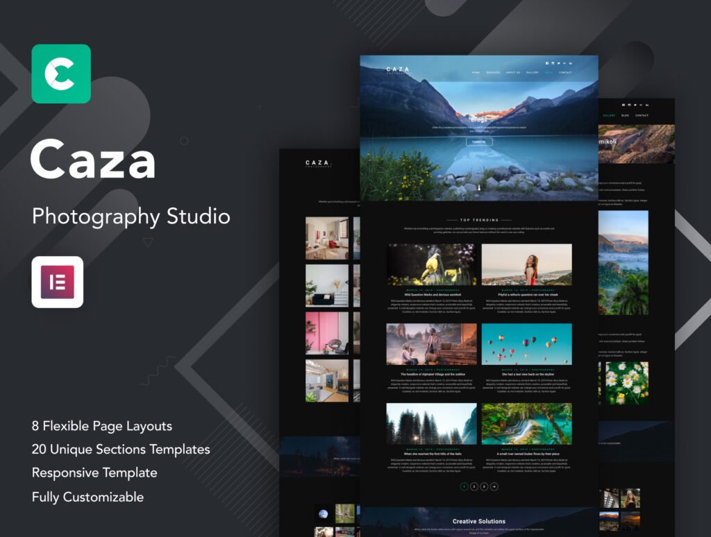 Caza – Photography Studio Elementor Template Kit