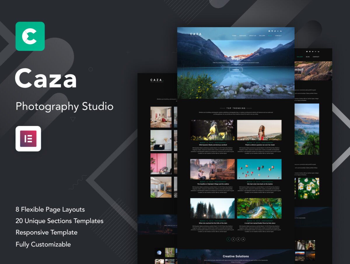 Caza Photography Studio Elementor Template Kit