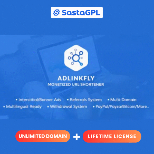AdLinkFly Monetized URL Shortener with Original License Key