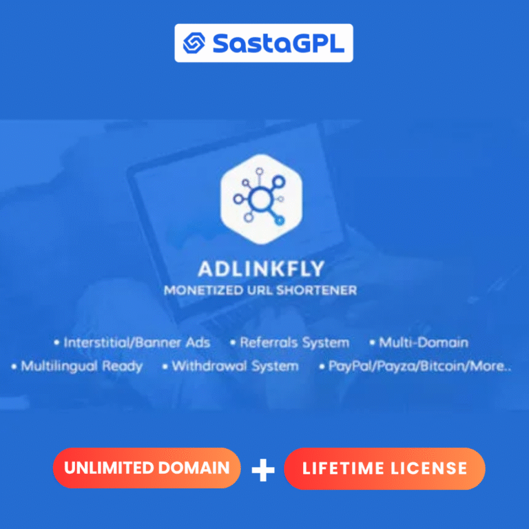 AdLinkFly Monetized URL Shortener with Original License Key