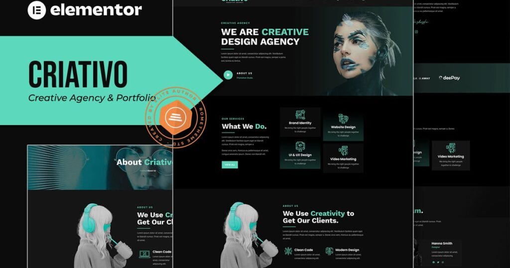 Criativo – Creative Agency Portfolio Elementor Template Kit