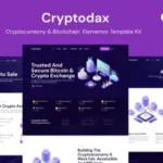 Cryptodax – Cryptocurrency Blockchain Elementor Template Kit