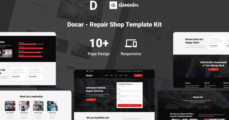Docar – Repair Shop Elementor Template Kit