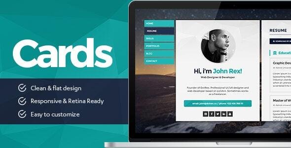 Cards – Resume Portfolio WordPress Theme