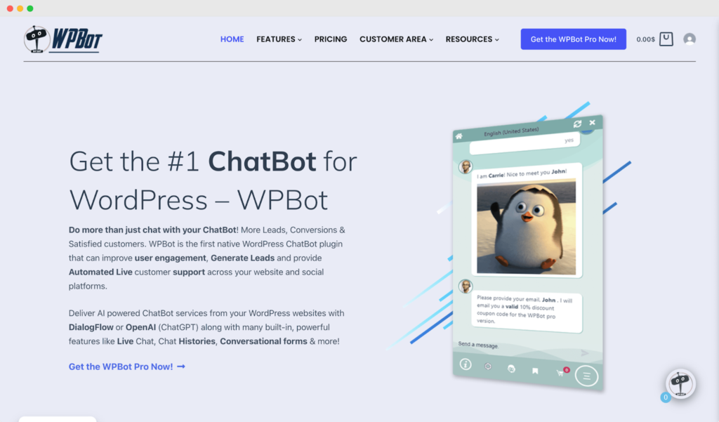 WPBot Pro – AI ChatBot for Automated Live Chat Support