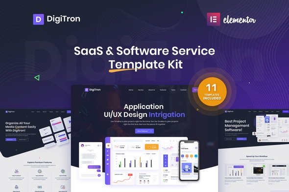 Digitron – Software SaaS Elementor Template Kit