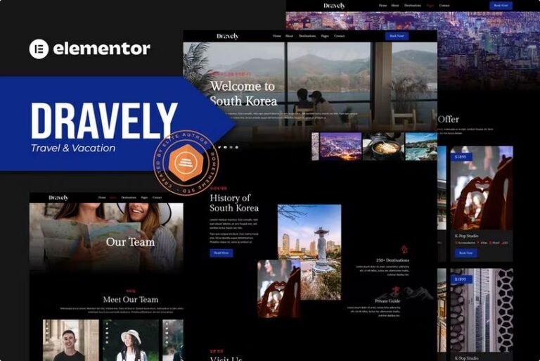 Dravely – Travel & Vacation Elementor Template Kit