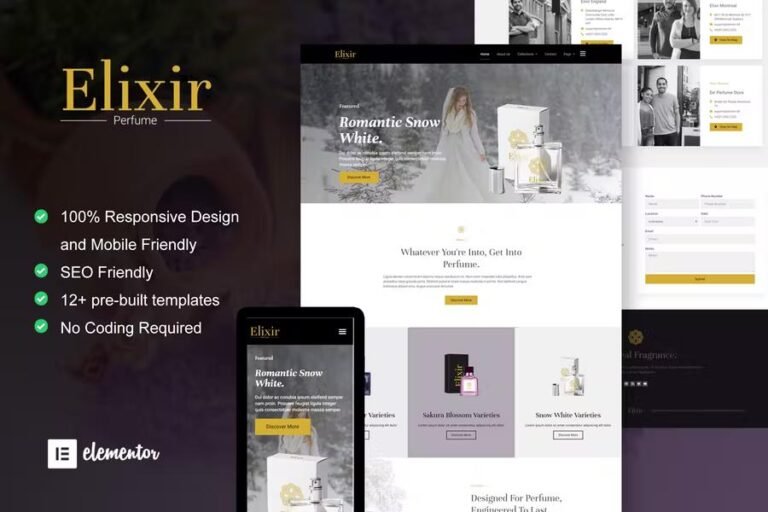 Elixir – Perfume Maker Elementor Template Kit