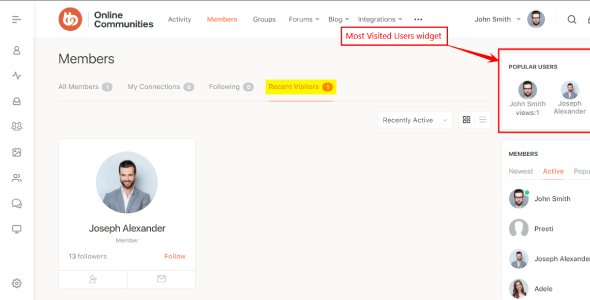 BuddyPress Recent Profile Visitors