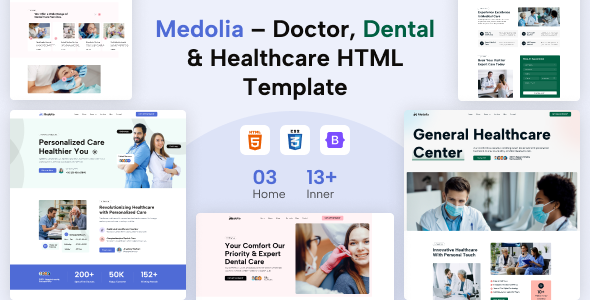 Medolia – Doctor Dental Healthcare Elementor Template Kit
