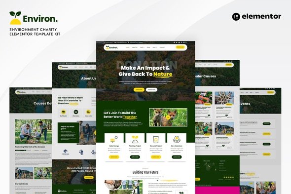 Environ – Environment Charity Elementor Template Kit