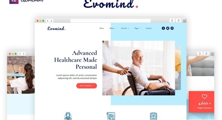 Evomind – Home Healthcare Services Elementor Template Kit